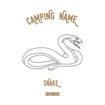 Viper. Snake vector illustration. European animals silhouettes