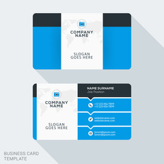 Creative and Clean Business Card Template. Flat Design Vector Illustration. Stationery Design