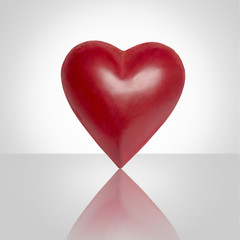 Red heart on a white background
