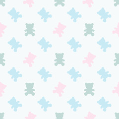 Seamless pattern for baby, toy bear