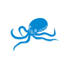Stylized icon of a colored octopus on a white background