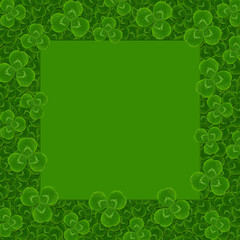 square frame leaves clover trefoil shamrock  pattern