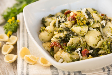 Orecchiette con cime di rapa, Italian pasta with turnip greens