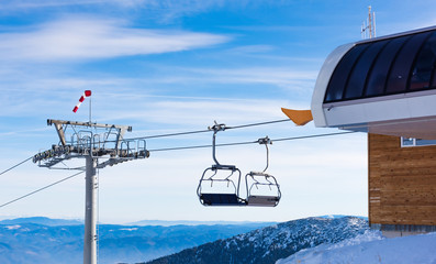 Obraz premium chair lift for skiing