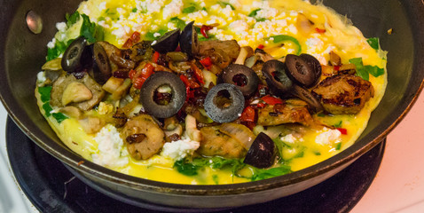 Omelette Cooking in Frying Pan