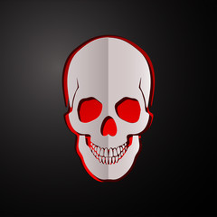 vector illustration of skull, cut paper skull, skull design, scull concept