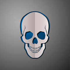 vector illustration of skull, cut paper skull, skull design, scull concept