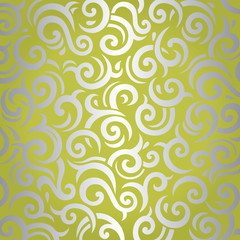 Green & silver shining vintage wallpaper retro design 