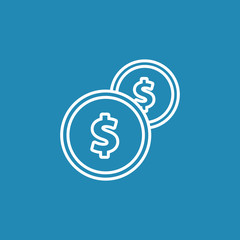 Vector Coins Icon with dollar sign.