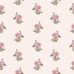 Obraz na płótnie Canvas Seamless floral pattern with little roses