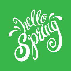 spring, hello, spring season, green background