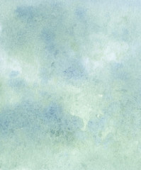 Soft green-blue abstract background for design. Watercolor texture
