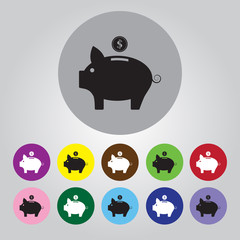 Vector piggy money bank icon