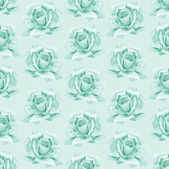 Watercolor roses. Seamless wallpaper floral pattern.