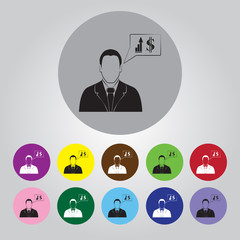 Businessman report. Vector icon