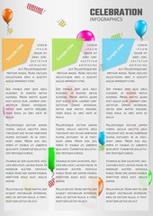 celebration infographics with balloons