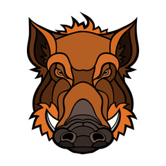 Head of boar mascot color design