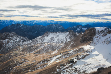 Beautiful landscape panoramic view of Himalayas, himalayan mountains, Nepal.
