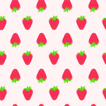 strawberry on a pink background, seamless pattern
