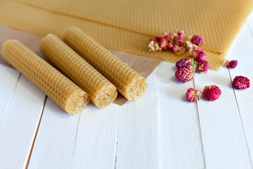 scented candles made from natural beeswax