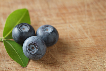 Blueberries on wooden. Blueberry contain antioxidant organic  us