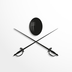 Sports symbols. Fencing. Vector icon.