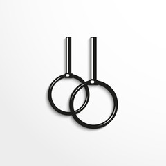 Sports symbols. Exercises on the rings. Vector icon.