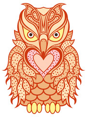 Amusing orange beaky owl