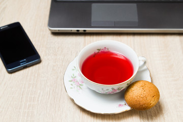 Cup of tea in office
