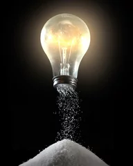 Gordijnen Light bulb and salt shaker © Kevin Carden