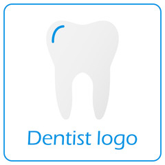 Modern style dentist logo design with custom text and blue colors.