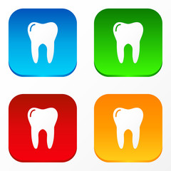 Healthy teeth icon collection with isolated colorful background for applications. Dental logo design.