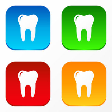 Healthy teeth icon collection with isolated colorful background for applications. Dental logo design.
