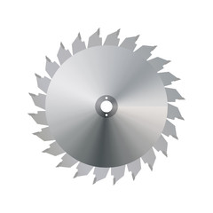 Circular saw blade on a white background