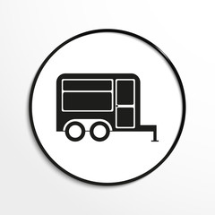 House on wheels. Vector icon.