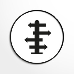 A pillar with pointers. Vector icon.