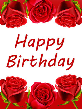 Happy birthday card with roses