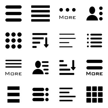 Hamburger Menu Icons Set.