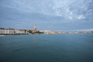 view of Venice waterfront, Piazza San Marco and The Doge's Palace, Venice, Italy, Europe
