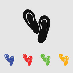 Beach slippers icon