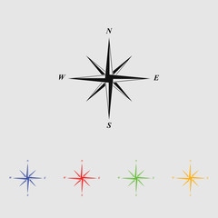 Wind rose vector icon