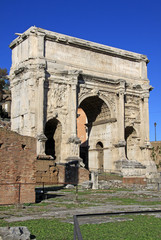ROME, ITALY - DECEMBER 21, 2012:  Arch of Septimius Severus at the Roman Forum, Rome, Italy