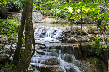 Erawan waterfalls in thailand