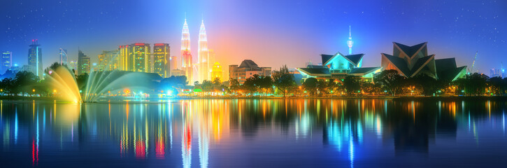 Obraz premium Kuala Lumpur night Scenery, The Palace of Culture