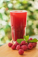 fruit drink with raspberries