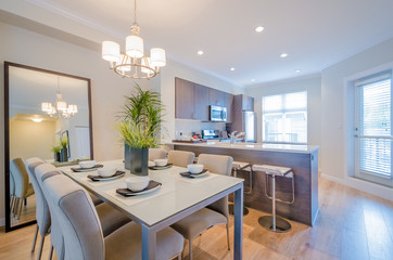 Modern dining room in luxury house.