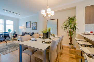 Modern dining room in luxury house.