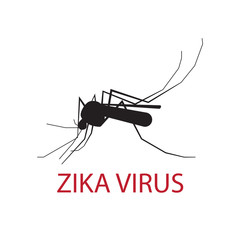 silhouette mosquito on a white background. zika virus peddler