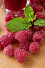 fresh ripe raspberries