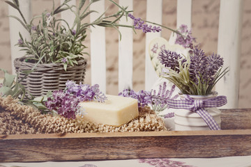soap bars and lavender decoration